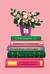Открытка. Цветок в горшке на книге