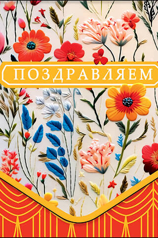 Конверт для денег. Поздравляем. Полевые цветы