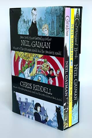 Coraline. The Graveyard book. Fortunately, The Milk... Box Set