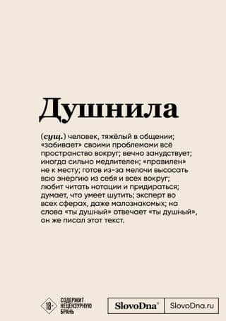 Душнила. Блокнот SlovoDna