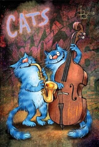 Postcard. Blue Cats. Jazz Duet