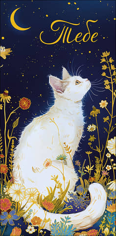 Money envelope. For you. Cat under the moon.