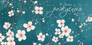 Money envelope. Happy Birthday. Sakura.