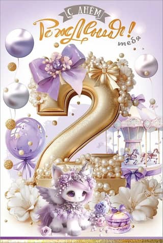 Postcard. Happy birthday to you! 2 years old!