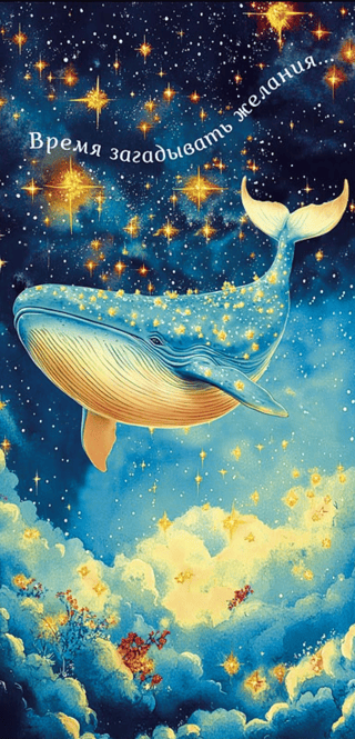 Конверт для денег. Время загадывать желания… Кит