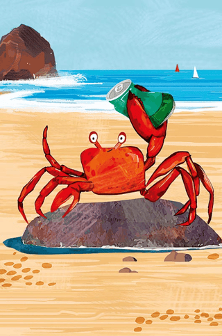 Открытка. Краб