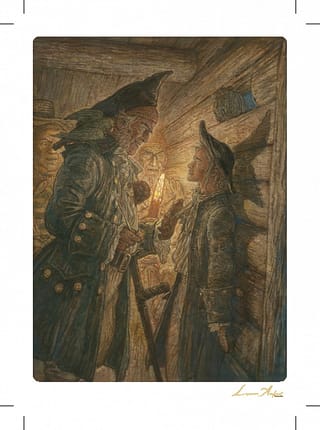 Открытка. Остров сокровищ. Джим и старый капитан