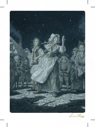 Открытка. Остров сокровищ. Джим с матерью в окружении жителей деревни