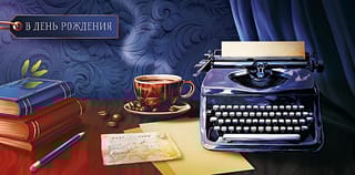 Конверт для денег. В День Рождения. Печатная машинка