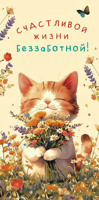 Конверт для денег. Счастливой жизни. Беззаботной!