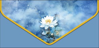 Конверт для денег. Небесно-голубой с белым лотосом